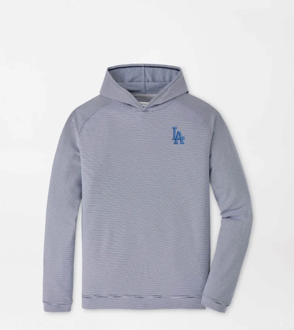 Los Angeles Dodgers Pine Sugar Stripe Performance Hoodie in Navy