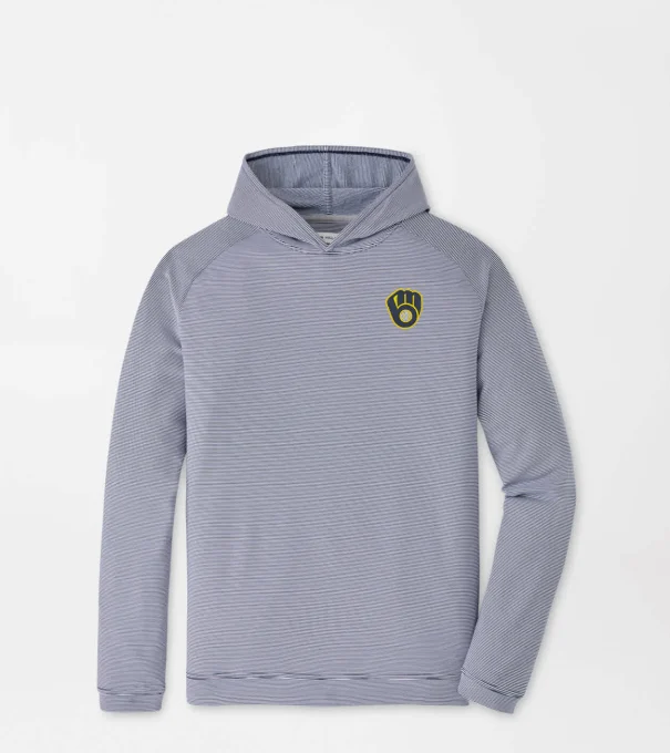 Milwaukee Brewers Pine Sugar Stripe Performance Hoodie in Navy