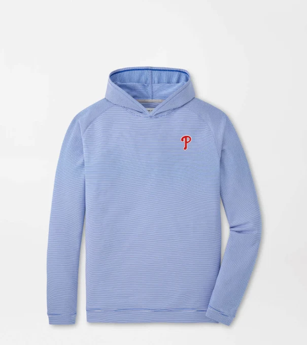 Philadelphia Phillies Pine Sugar Stripe Performance Hoodie in Blue3