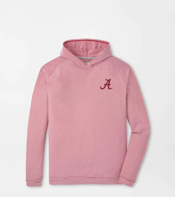 Alabama Pine Sugar Stripe Performance Hoodie in Crimson1
