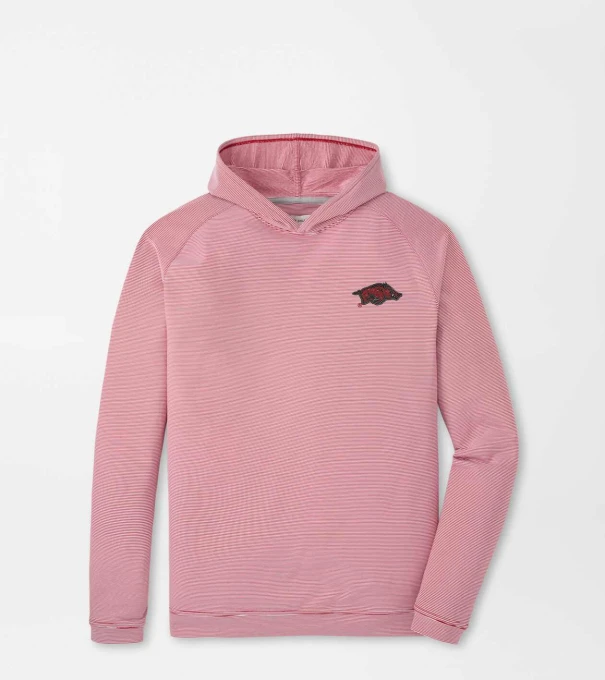 Arkansas Pine Sugar Stripe Performance Hoodie in Crimson1