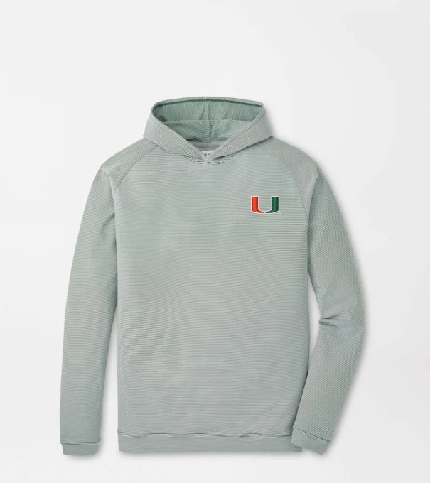 Miami Pine Sugar Stripe Performance Hoodie in Green1