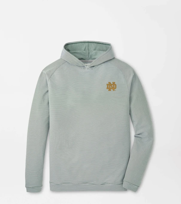 Notre Dame Pine Sugar Stripe Performance Hoodie in Green1