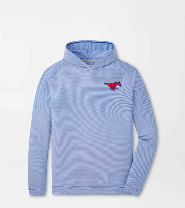 SMU Pine Sugar Stripe Performance Hoodie in Blue3