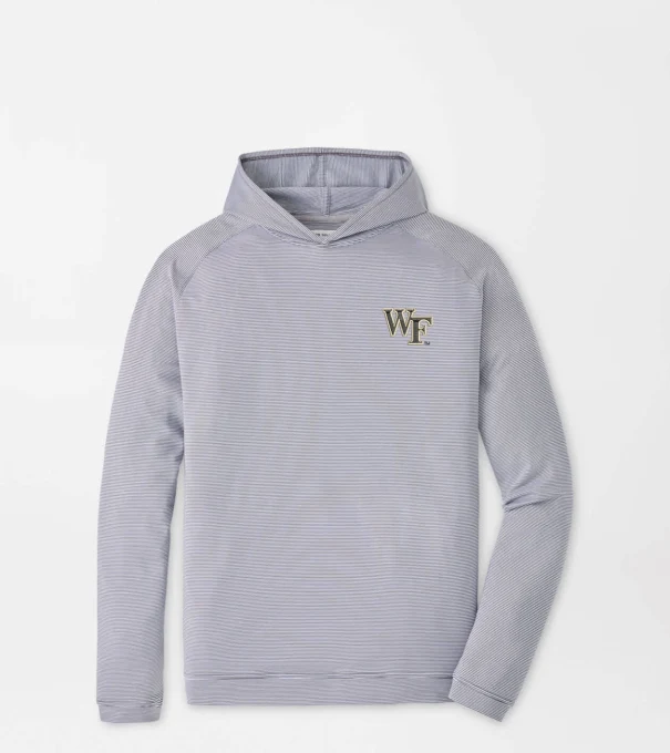 Wake Forest Pine Sugar Stripe Performance Hoodie in Iron