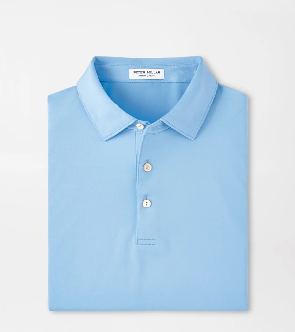 Solid Performance Jersey Polo in Cottage Blue