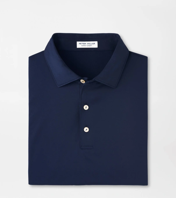 Solid Performance Jersey Polo in Navy