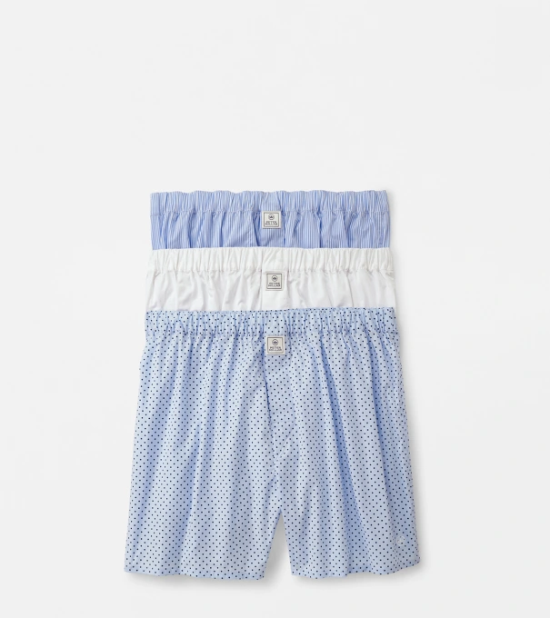 Dempsey Three-Pack Cotton Boxer in Cottage Blue