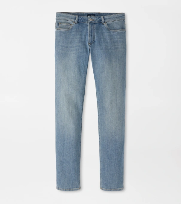 Vintage Washed Five-Pocket Denim in Stone Washed Blue