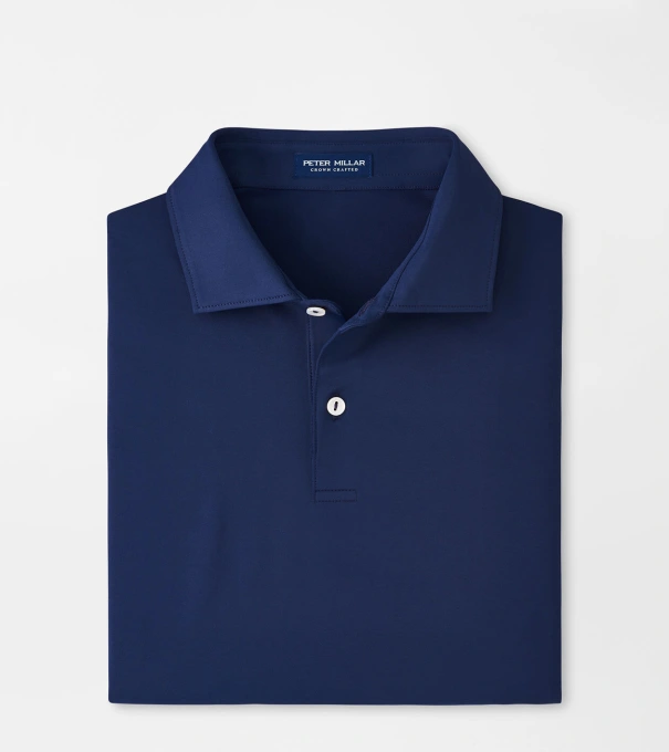 Solid Performance Jersey Polo in Navy