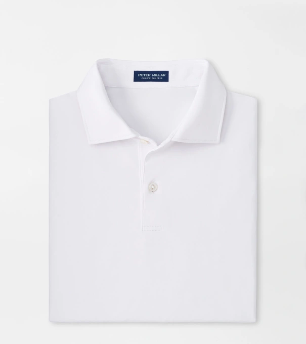 Solid Performance Jersey Polo in White