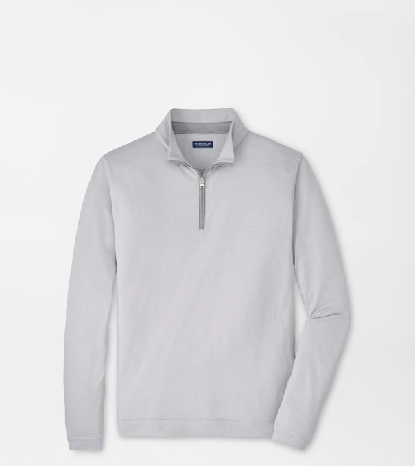 Albatross Cotton-Blend Piqu&eacute; Quarter-Zip in Gale Grey