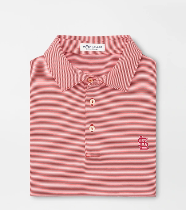 St. Louis Cardinals Jubilee Stripe Performance Polo in Red3