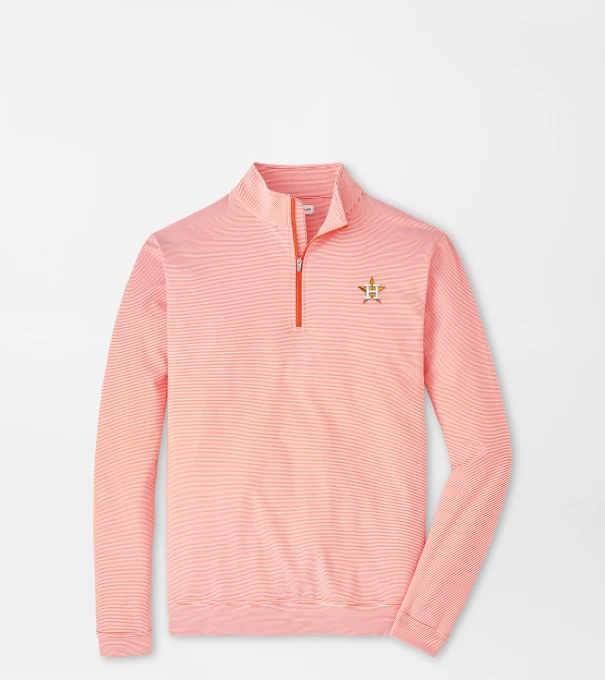 Houston Astros Perth Sugar Stripe Performance Quarter-Zip in Orange6/White