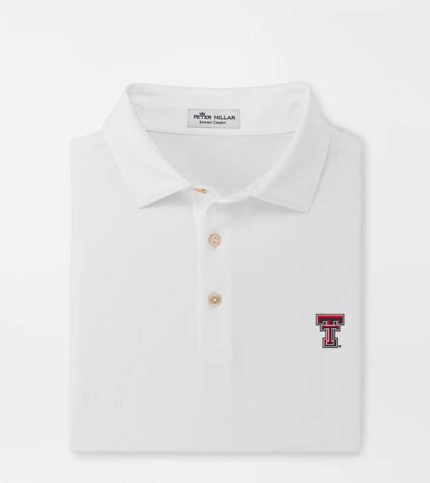 Texas Tech Solid Performance Jersey Polo in White