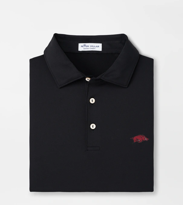 Arkansas Solid Performance Polo in Black