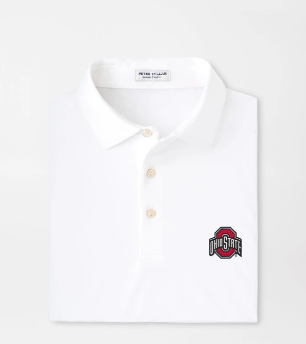 Ohio State Solid Performance Jersey Polo in White