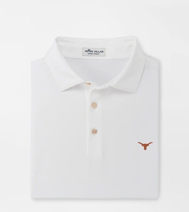 Texas Solid Performance Jersey Polo in White