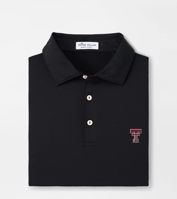 Texas Tech Solid Performance Jersey Polo in Black