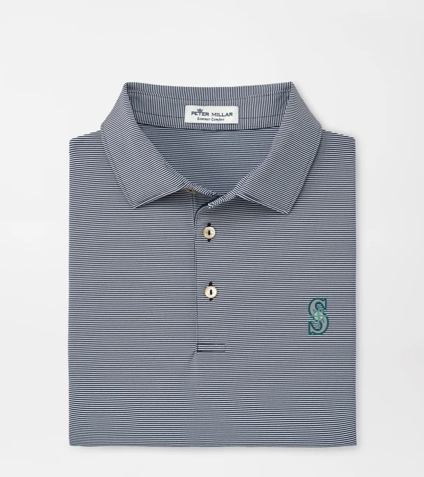 Seattle Mariners Jubilee Stripe Performance Polo in Navy