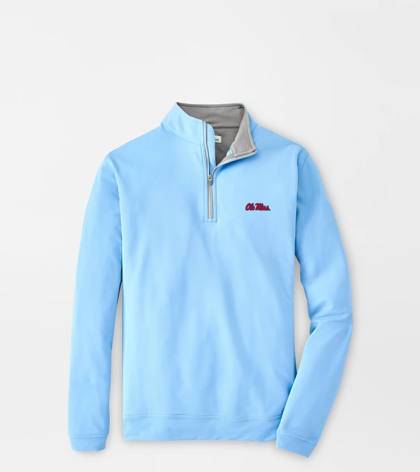Ole Miss Perth Performance Quarter-Zip in Cottage Blue