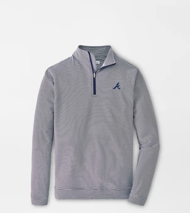 Atlanta Braves Perth Sugar Stripe Performance Quarter-Zip in Navy/White