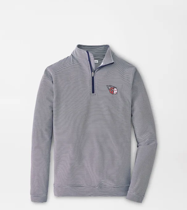 Cleveland Guardians Perth Sugar Stripe Performance Quarter-Zip in Navy/White