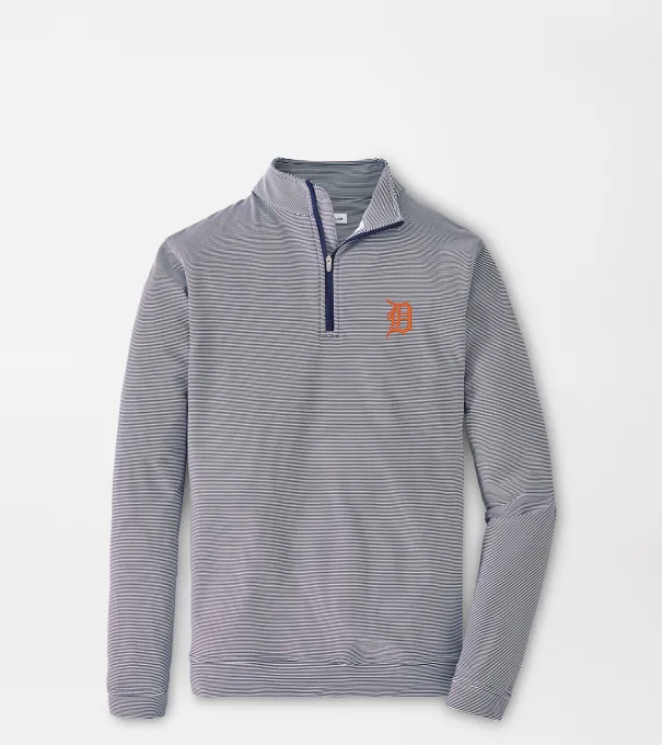 Detroit Tigers Perth Sugar Stripe Performance Quarter-Zip in Navy/White