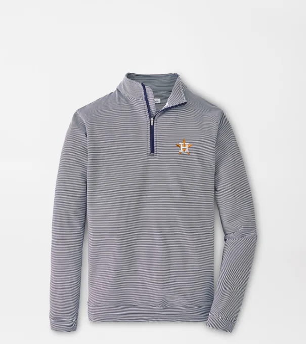 Houston Astros Perth Sugar Stripe Performance Quarter-Zip in Navy/White