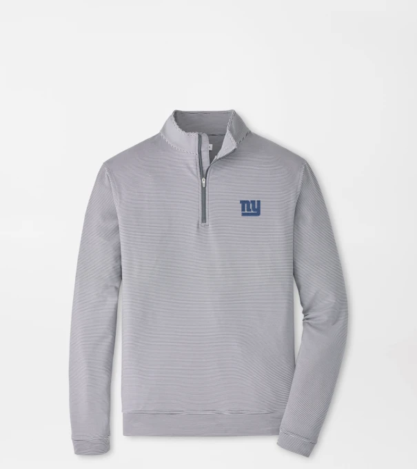 New York Giants Perth Sugar Stripe Performance Quarter-Zip in Iron/White