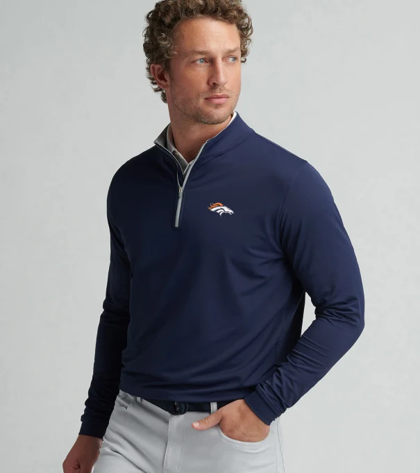 Denver Broncos Perth Performance Quarter-Zip in Navy