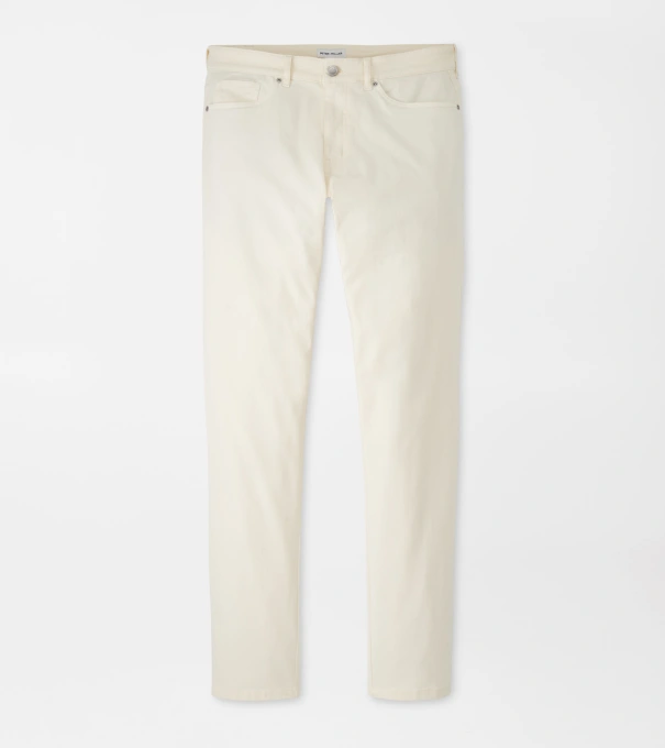 Signature Sateen Five-Pocket Pant in Ivory