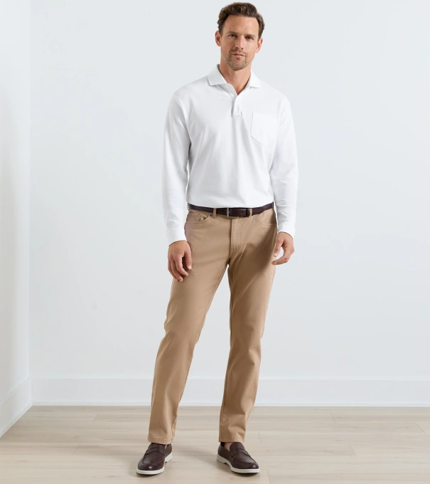 Crown Cotton Canvas Five-Pocket Pant in Khaki