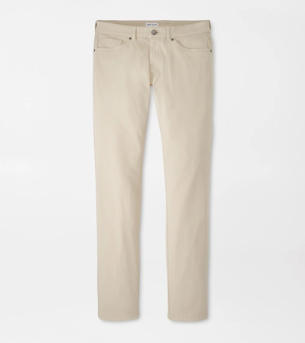 Crown Cotton Canvas Five-Pocket Trouser in TRUFFLE