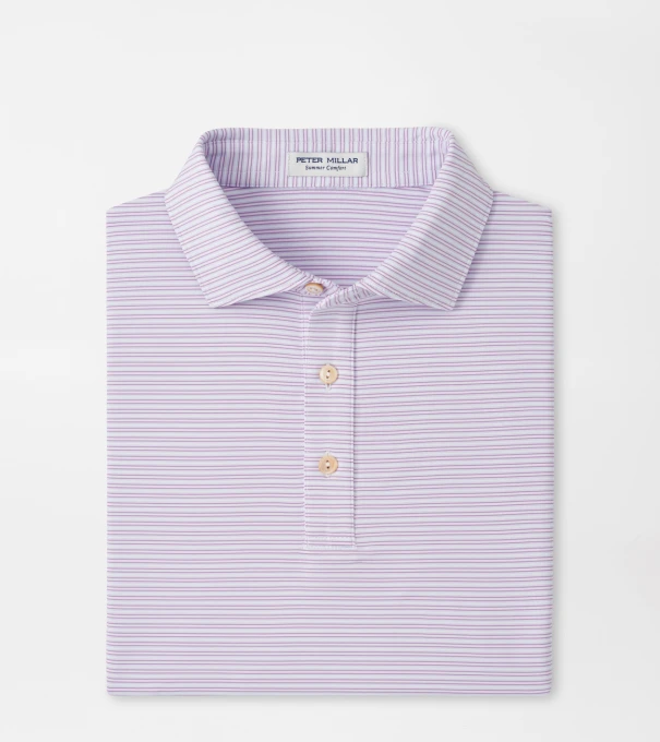 Harrington Performance Jersey Polo in White / Purple Iris