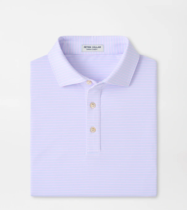 Harrington Performance Jersey Polo in White / Stream Blue