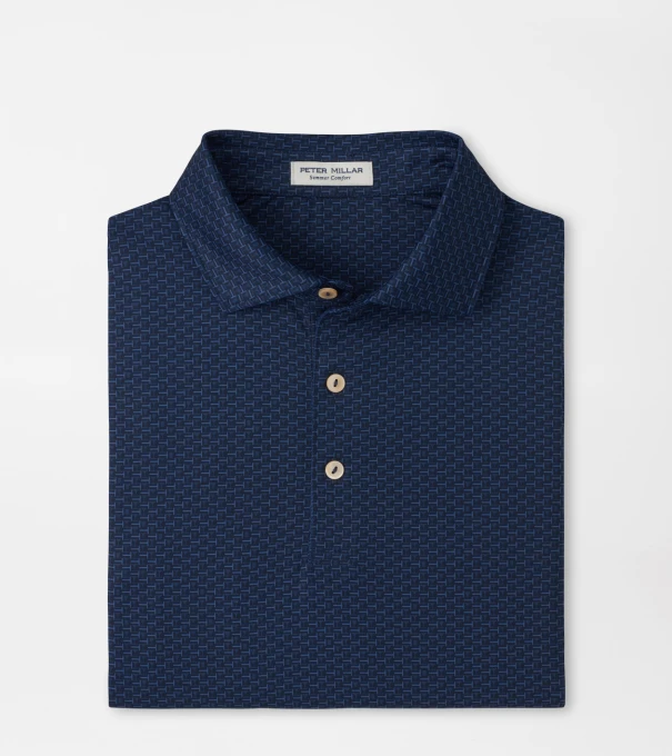 Bunker Bar Performance Jersey Polo in Navy