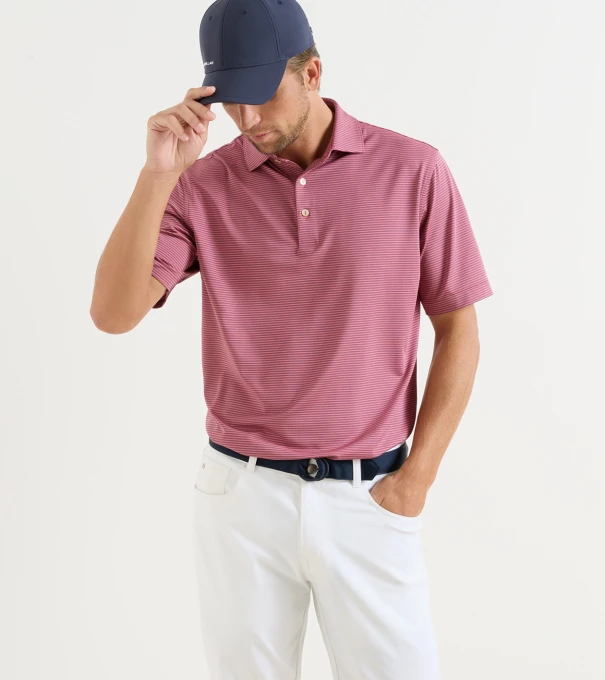 Bolt Performance Jersey Polo in Chili Red