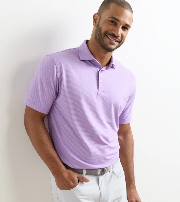 Highlands Performance Jersey Polo in PURPLE IRIS
