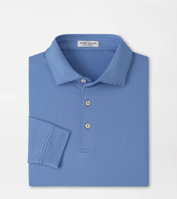 Jubilee Long-Sleeve Performance Jersey Polo in Windsor Blue / BlueBird