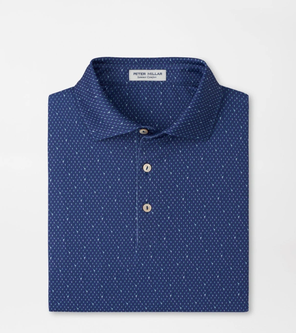 In The Rough Performance Jersey Polo in Sport Navy