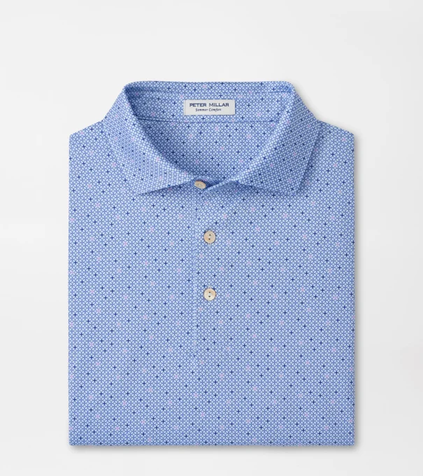 Barrier Performance Jersey Polo in Stream Blue