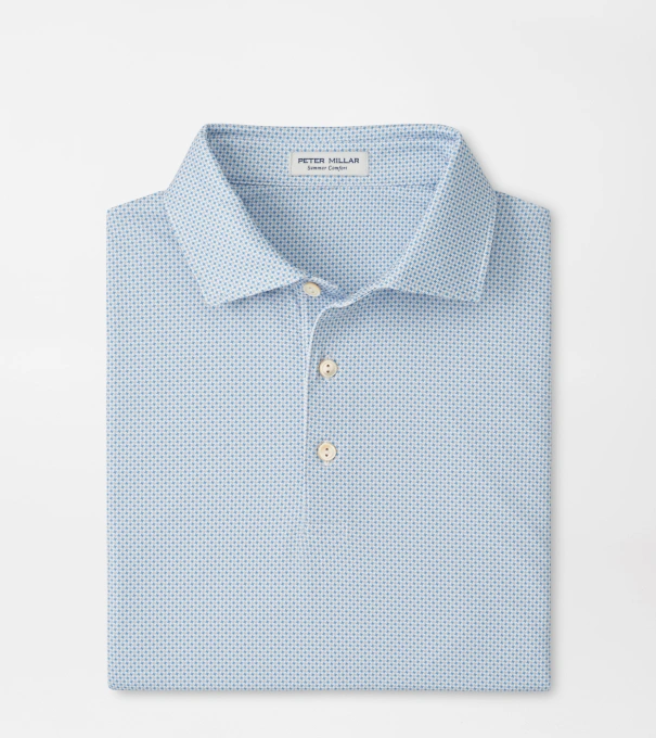 Phoenix Performance Jersey Polo in WHITE / BLUEBIRD