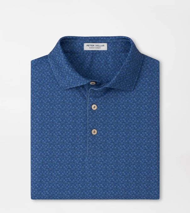 Pole Position Performance Jersey Polo in Windsor Blue