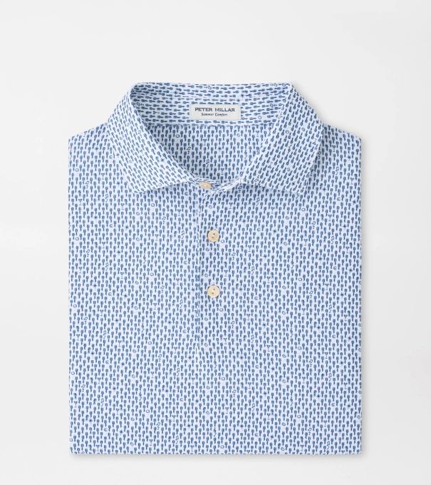 Casino Night Performance Jersey Polo in White