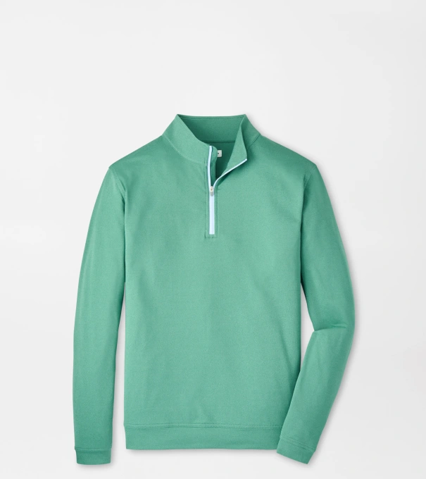 Perth M&eacute;lange Performance Quarter-Zip in SNOW PEA