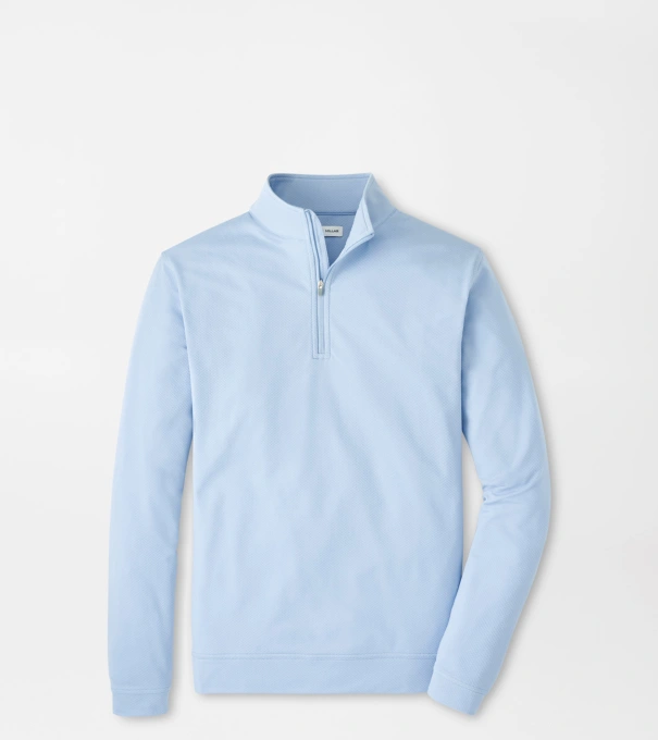 Perth Cross-Hatch Performance Quarter-Zip in Stream Blue