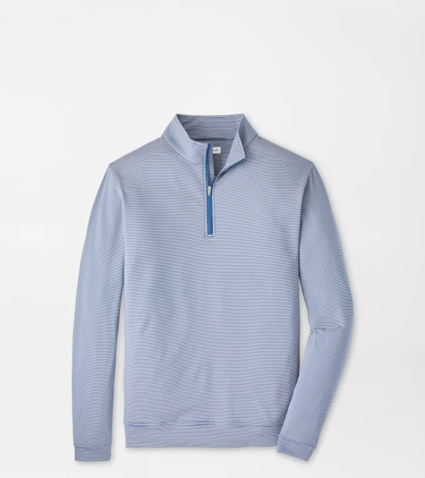 Perth Sugar Stripe Performance Quarter-Zip in Windsor Blue