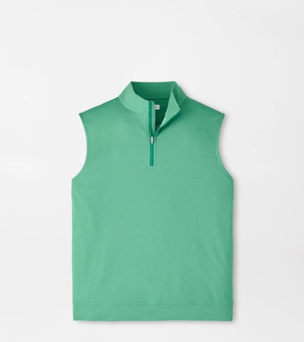Galway M&eacute;lange Performance Quarter-Zip Vest in SNOW PEA