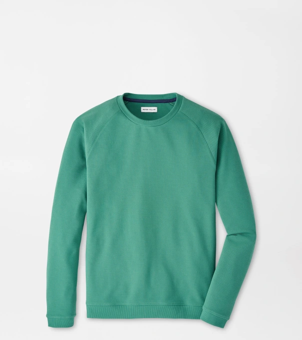Cradle Piqu&eacute; Performance Crewneck in SNOW PEA